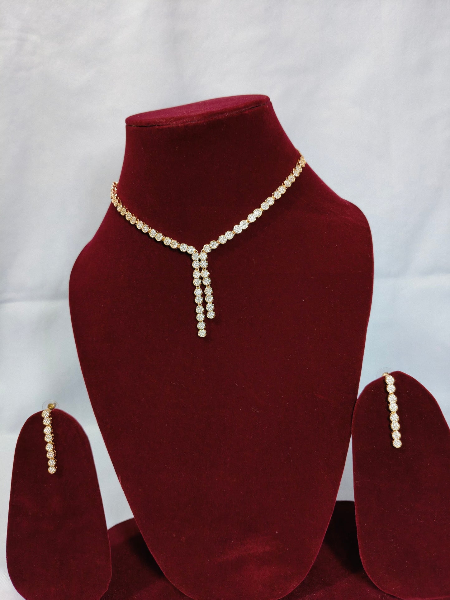 American Diamond Rose Gold Necklace HJ07