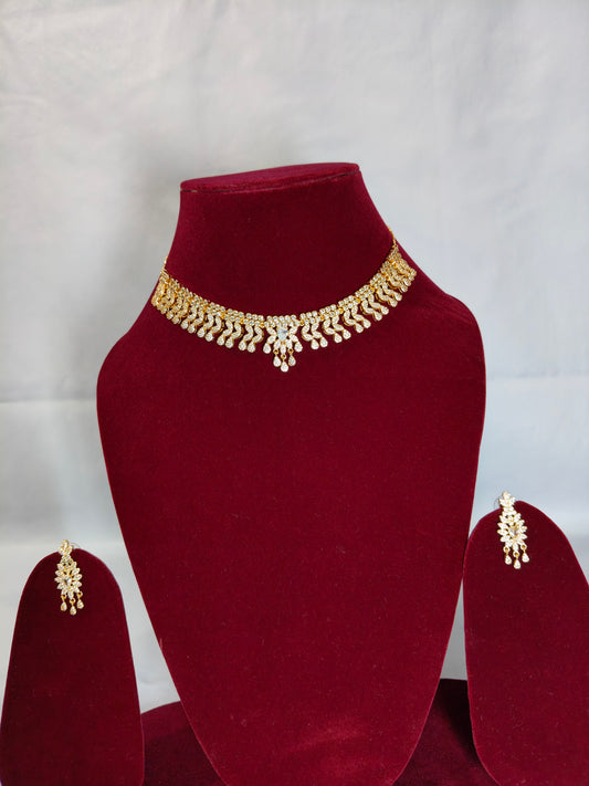 American Diamond Rose Gold Necklace HJ21