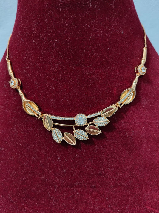 American Diamond Rose Gold Necklace HJ24