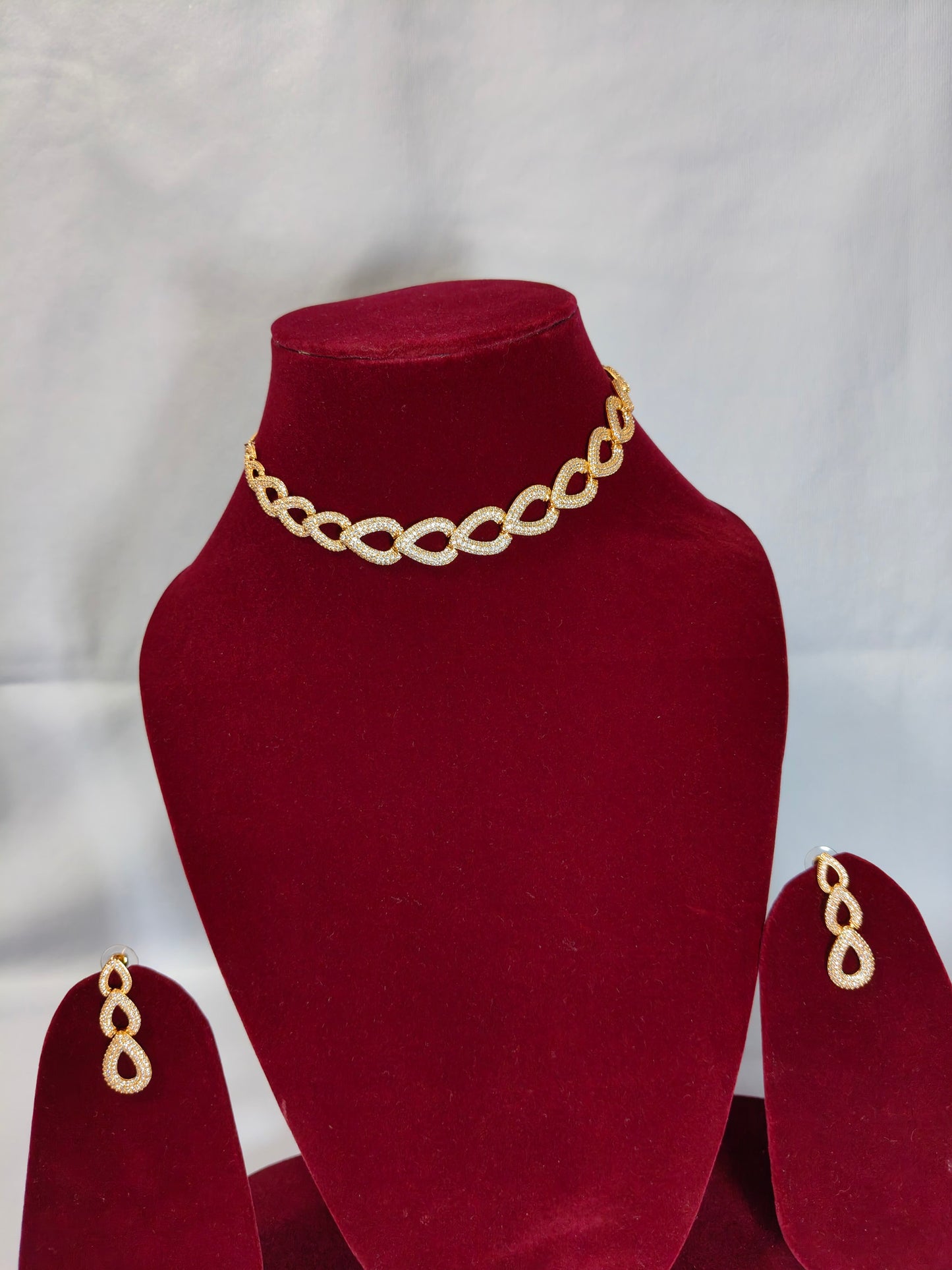 American Diamond Rose Gold Necklace HJ01