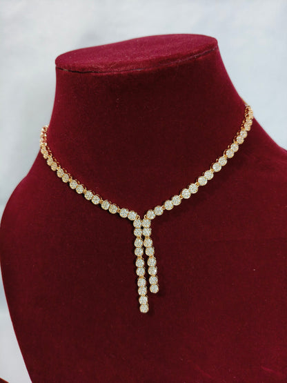 American Diamond Rose Gold Necklace HJ07