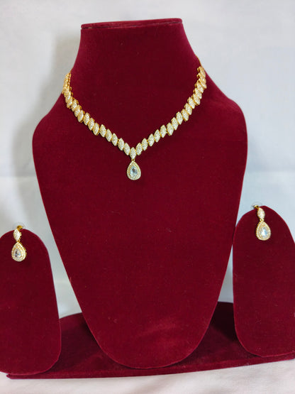 American Diamond Rose Gold Necklace HJ08