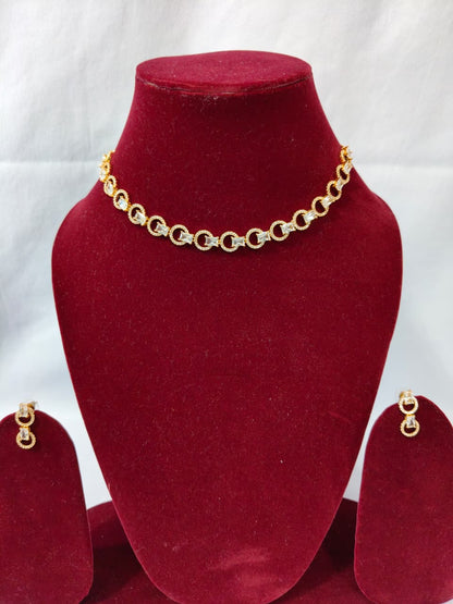 American Diamond Rose Gold Necklace HJ09