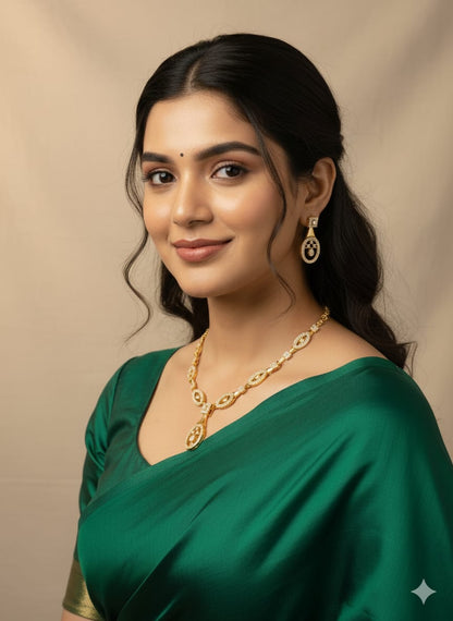 American Diamond Rose Gold Necklace HJ10