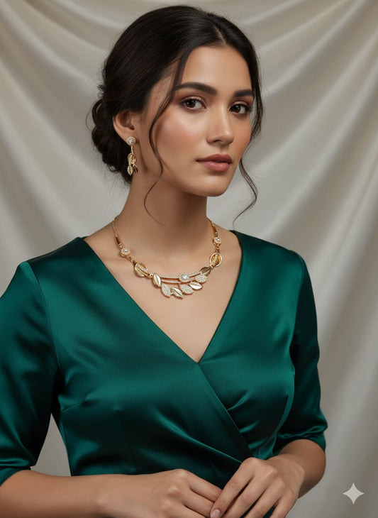 American Diamond Rose Gold Necklace HJ24