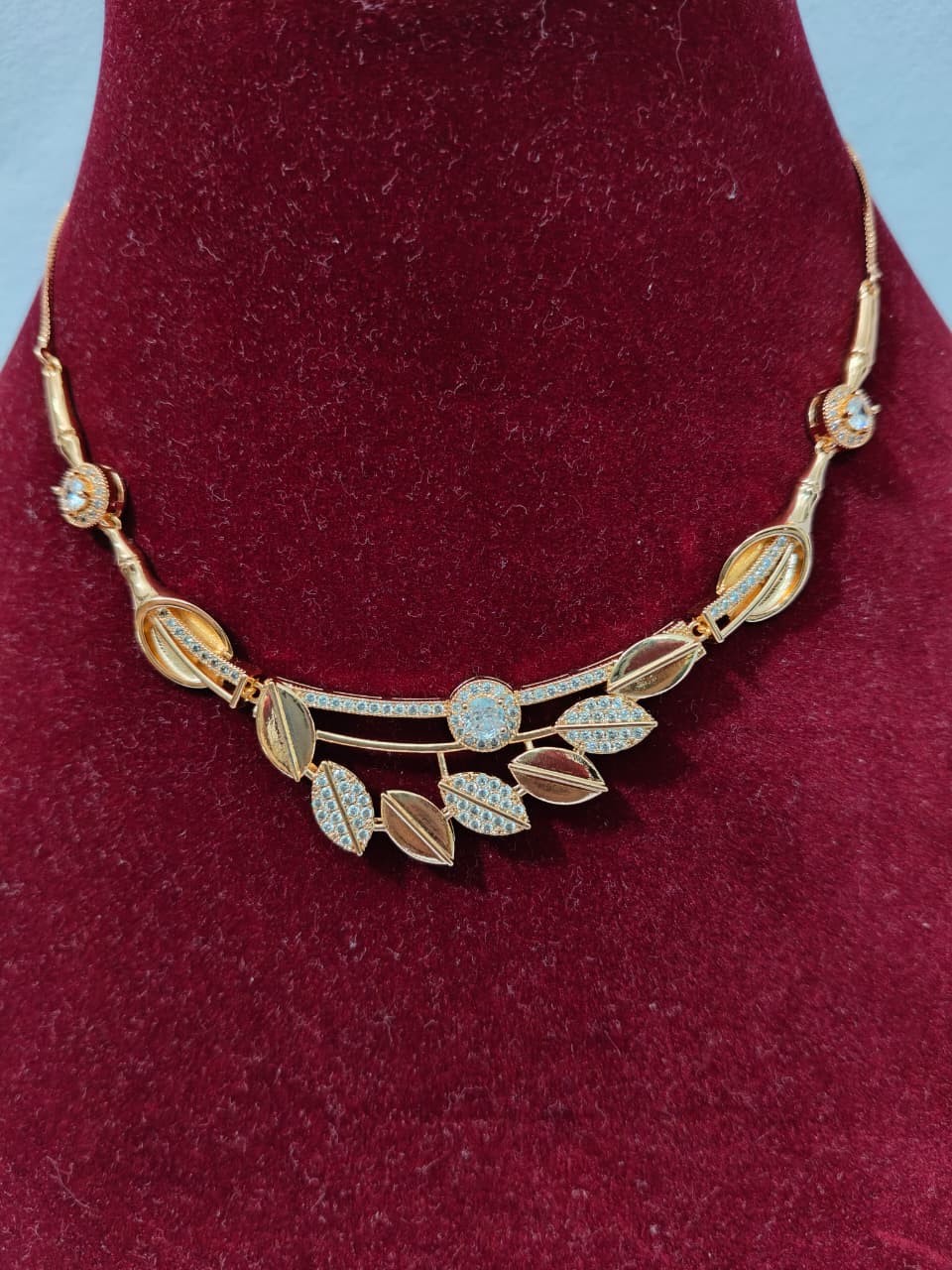 American Diamond Rose Gold Necklace HJ24