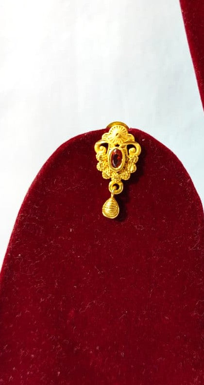 Traditional Gold-Plated Jewellery Set with Ethnic Indian Pendant Necklace and Earrings Set, Bell Design (HJ34)