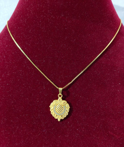 raditional and Elegant Gold Plated Jewellery Set with CZ Stones, Pendant Necklace and Earrings Set HJ37