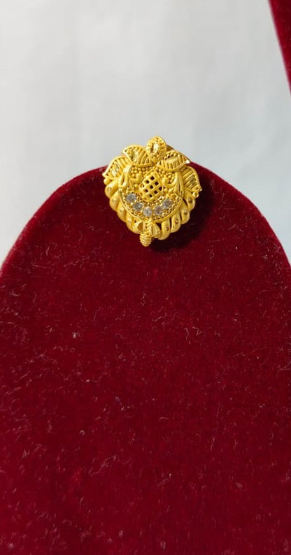 raditional and Elegant Gold Plated Jewellery Set with CZ Stones, Pendant Necklace and Earrings Set HJ37